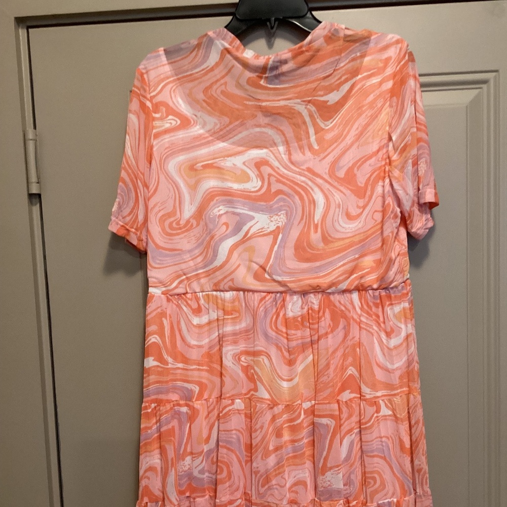 Love By Design Cate Floral Print Tiered T-Shirt Dress, size XL - Picture 9 of 11